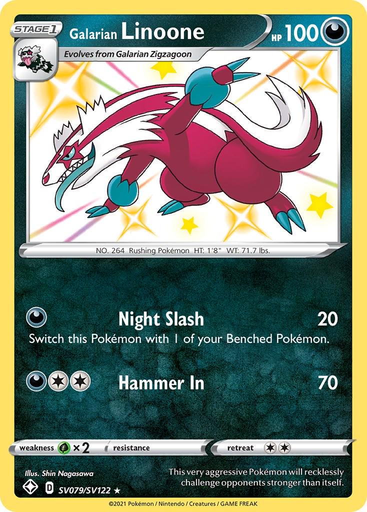 Shining Fates Galarian Linoone Pokémon card